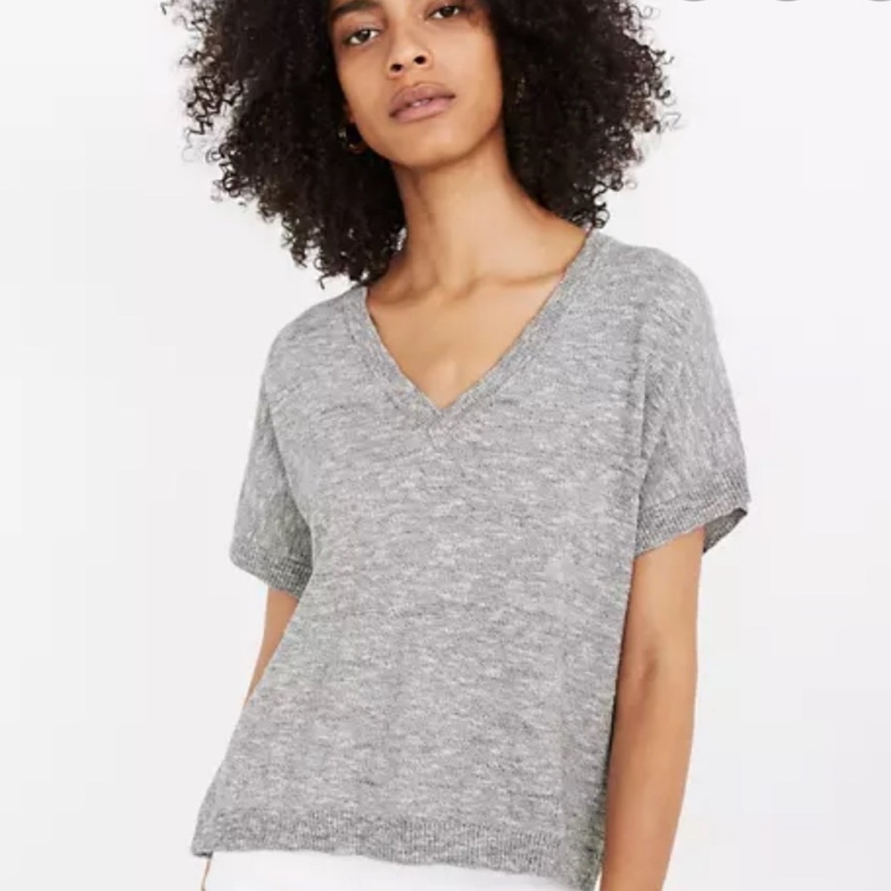 Madewell Paulson Sweater Tee in Marled Gray